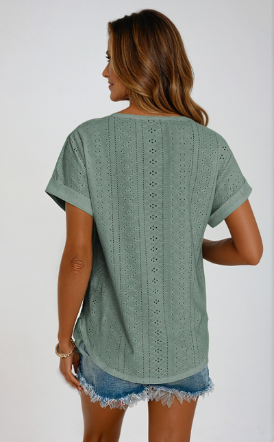 Thaloria | Casual Eyelet Top