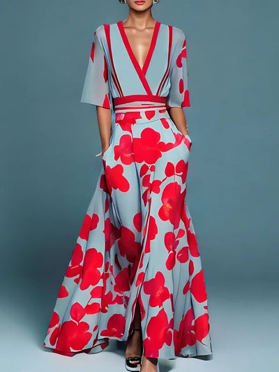 Agnes | Elegant Floral Wrap Dress