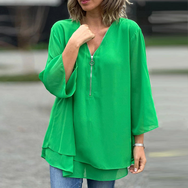 Selindra | Stylish V-Neck Flowy Top
