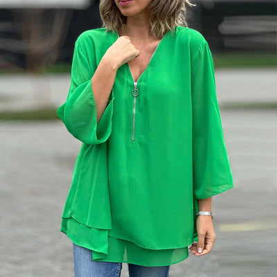Selindra | Stylish V-Neck Flowy Top
