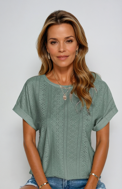 Thaloria | Casual Eyelet Top